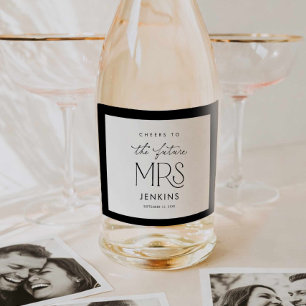 Proost op de Toekomstige Mevrouw Bruidsfeest Wijnl Sparkling Wijnetiket