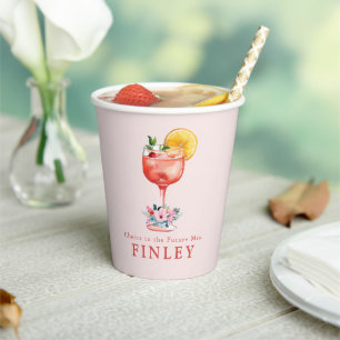 Proost op de toekomstige mevrouw Light Pink Papieren Bekers