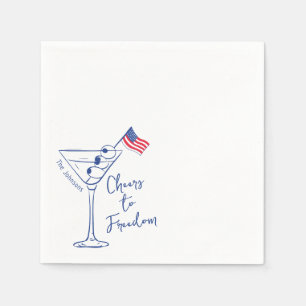 Proost op de vrijheid 4 juli Martini Glass Servet