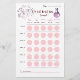Proost op de wijnproeverij Scorecard Briefpapier