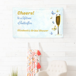 Proost op een leven vol vlinders Vrijgezellenfeest Spandoek