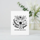 Proost op een nieuwjaarsfeest Design Briefkaart (Staand voorkant)