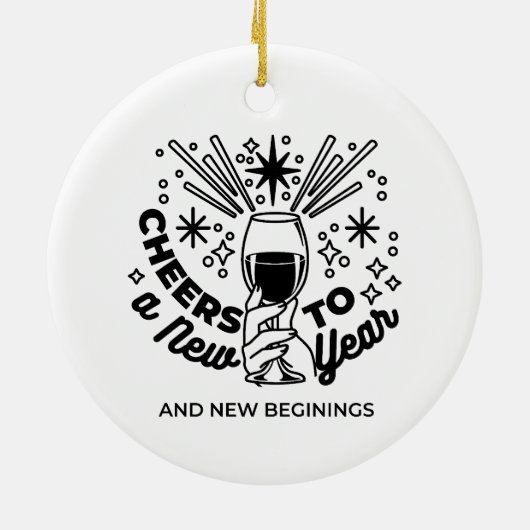 Proost op een nieuwjaarsfeest Design Keramisch Ornament (Achterkant)