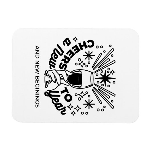 Proost op een nieuwjaarsfeest Design Magneet (Horizontaal)