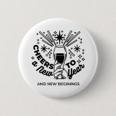 Proost op een nieuwjaarsfeest Design Ronde Button 5,7 Cm (Voorkant)