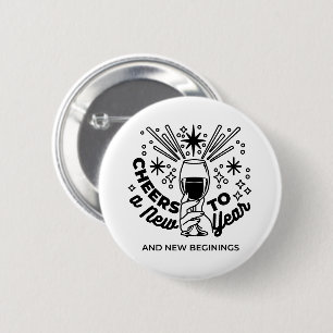Proost op een nieuwjaarsfeest Design Ronde Button 5,7 Cm