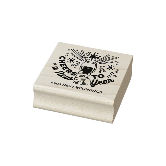 Proost op een nieuwjaarsfeest Design Rubberstempel (Stempel)