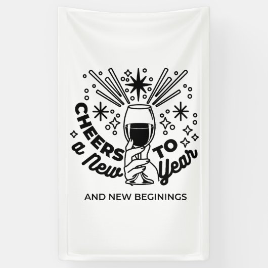 Proost op een nieuwjaarsfeest Design Spandoek (Verticaal)