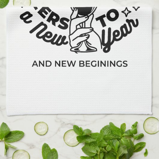 Proost op een nieuwjaarsfeest Design Theedoek (Gevouwen)