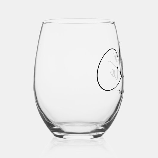 Proost op elegante, minimale moderne scriptbruilof wijnglas zonder voet (Rechts)