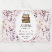 "proost op haar nieuwe hoofdstuk" bruidsfeest sparkling wijnetiket (Enkel label)