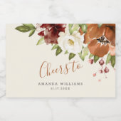 Proost op herfstbloemen Sinaasappel Sparkling Wijnetiket (Enkel label)