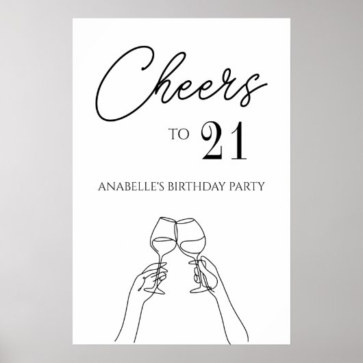 Proost op het 21ste verjaardagsfeest poster (Voorkant)