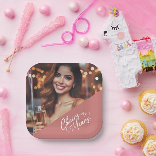 Proost op het 25-jarig jubileum papieren bordje (Feest)