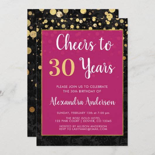 Proost op het 30-jarig verjaardagsfeestje kaart (Voorkant / Achterkant)