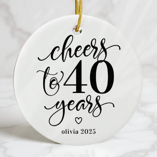 Proost op het 40 Years Milestone Birthday Ornament