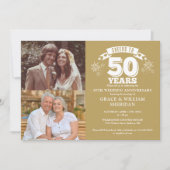 Proost op het 50e bruiloft Jubileum 2 Foto Kaart (Voorkant)