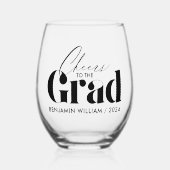 Proost op het Afstudeerder | Minimale aangepaste A Wijnglas Zonder Voet (Voorkant)