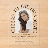 Proost op het Afstuderen Arch Photo Graduation Par Acryl Uitnodigingen (Voorkant)