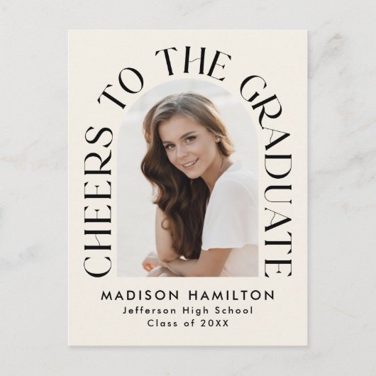 Proost op het Afstuderen Arch Photo Graduation Par Uitnodiging Briefkaart (Voorkant)
