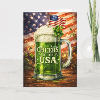 Proost op het Amerikaanse groene bier St. Patrick' Kaart
