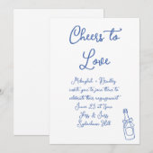 Proost op het Franse Blue Engagement Party Kaart (Voorkant / Achterkant)