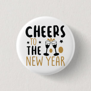 Proost op het nieuwe jaar 2025 Countdown Wine Drin Ronde Button 3,2 Cm