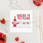 Proost op het verjaardagsfeest van 40 jaar wijn en servet (Insitu)