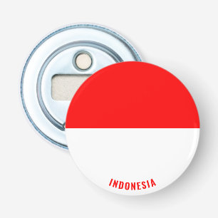 Proost op Indonesië! Prachtig patriottisch Button Flesopener