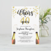 Proost op # Jaar Black Gold Stars Script Kaart (Staand voorkant)