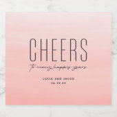 Proost op koraal waterverf bestemming bruiloft bier etiket (Enkel label)