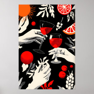 Proost op Leven Kunstprint Toast Scene met Poster