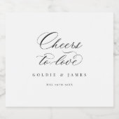 Proost op liefde bruiloft wijn fles label bar deco sparkling wijnetiket (Enkel label)