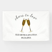 Proost op liefde Champagnetuinieren Spandoek (Horizontaal)
