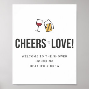 Proost op liefde koppels bruiloft shower  Save The Poster