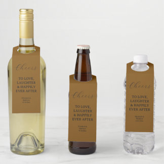 Proost Op Liefde Lach & Gelukkig | Trouwen Flessenhanger