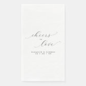 Proost op Liefde Minimalistisch Script Bruiloft Servet (Voorkant)