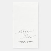 Proost op Liefde Minimalistisch Script Bruiloft Servet (Voorkant)