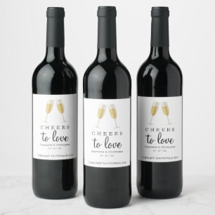Proost op Liefde Mousserende Wijn Toast Bruiloft M Etiket