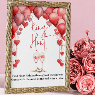 Proost op Love Vrijgezellenfeest Ring Hunt Game Poster