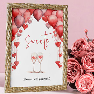 Proost op Love Vrijgezellenfeest Sweets Dessert Poster