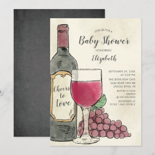 Proost op Love Wine Baby shower Kaart