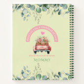 Proost op mama  groene bloemenvrachtwagen Coquette Notitieboek (Achterkant)