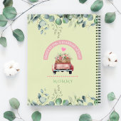 Proost op mama  groene bloemenvrachtwagen Coquette Notitieboek