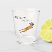 Proost op mijn mensen bruiloft huisdier shot glas (Voorkant)