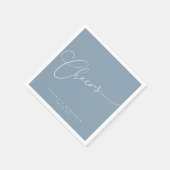 Proost op minimale stoffige blauwe script aangepas servet (Hoek)