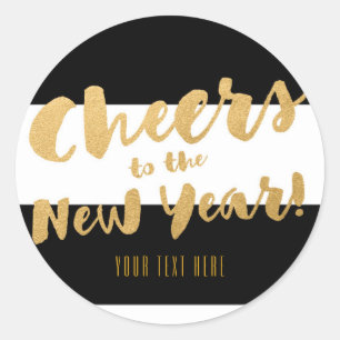 Proost op New Years Eve Party Chic Favor Stickers