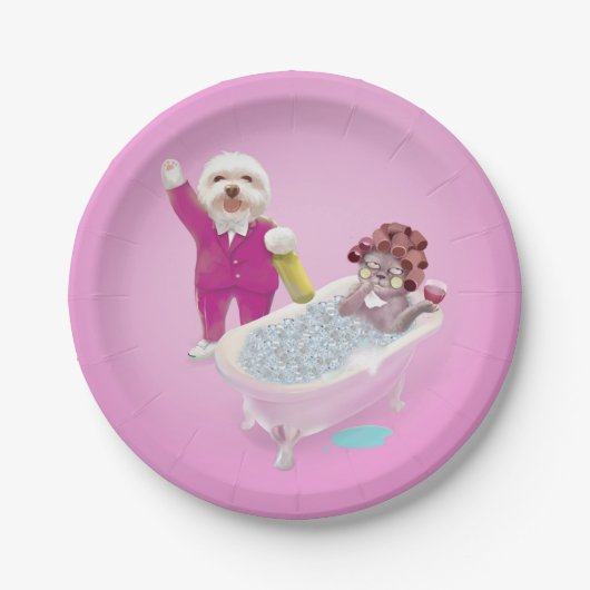 Proost op ontspanning papieren bordje (Voorkant)