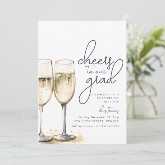 Proost op onze Afstudeerder Custom Party Invitatio Kaart (Staand voorkant)