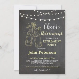 Proost op Pensioenfeest Chalk Lights Bieren Kaart